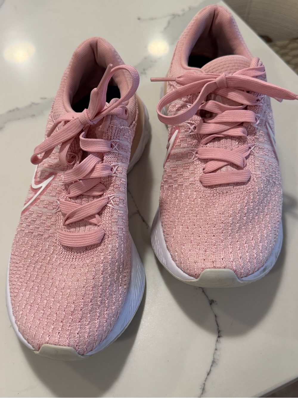 Nike Flyknit Comfort Women's Pink Knit Walking Sneakers Sz 8 - Picture 4 of 10
